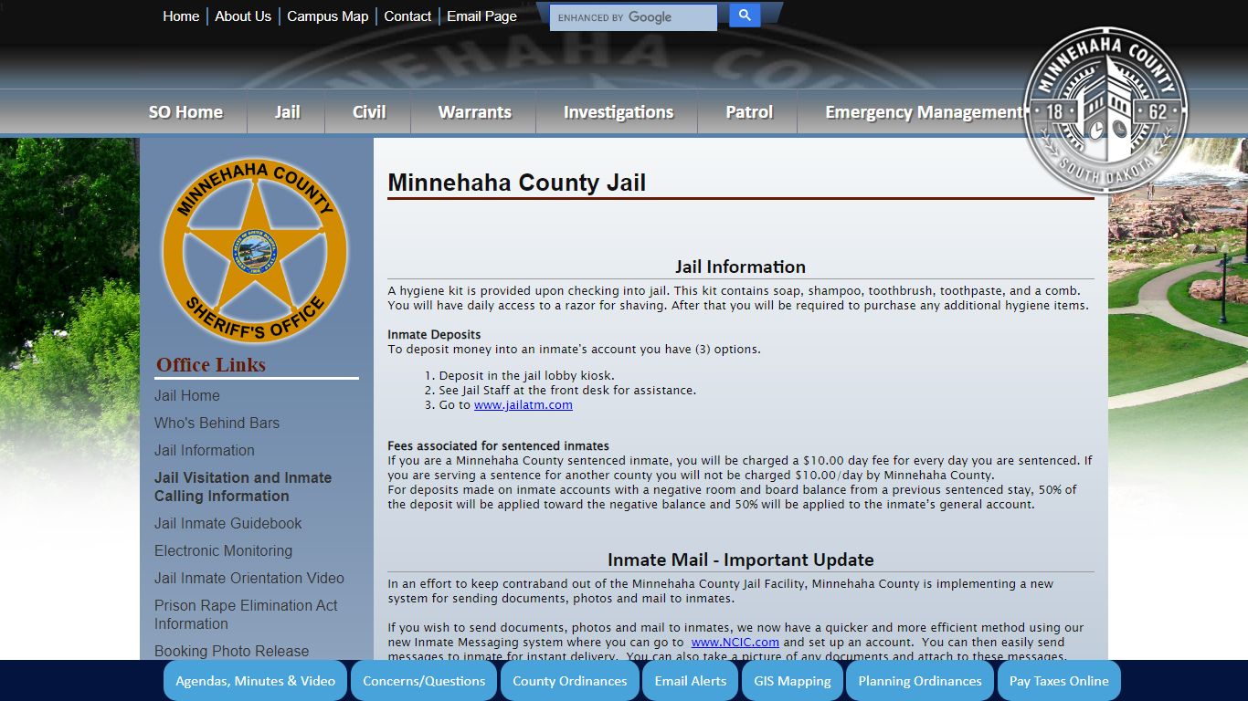 Minnehaha County, South Dakota Official Website - Jail