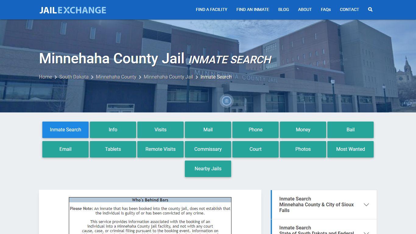 Inmate Search: Roster & Mugshots - Minnehaha County Jail, SD
