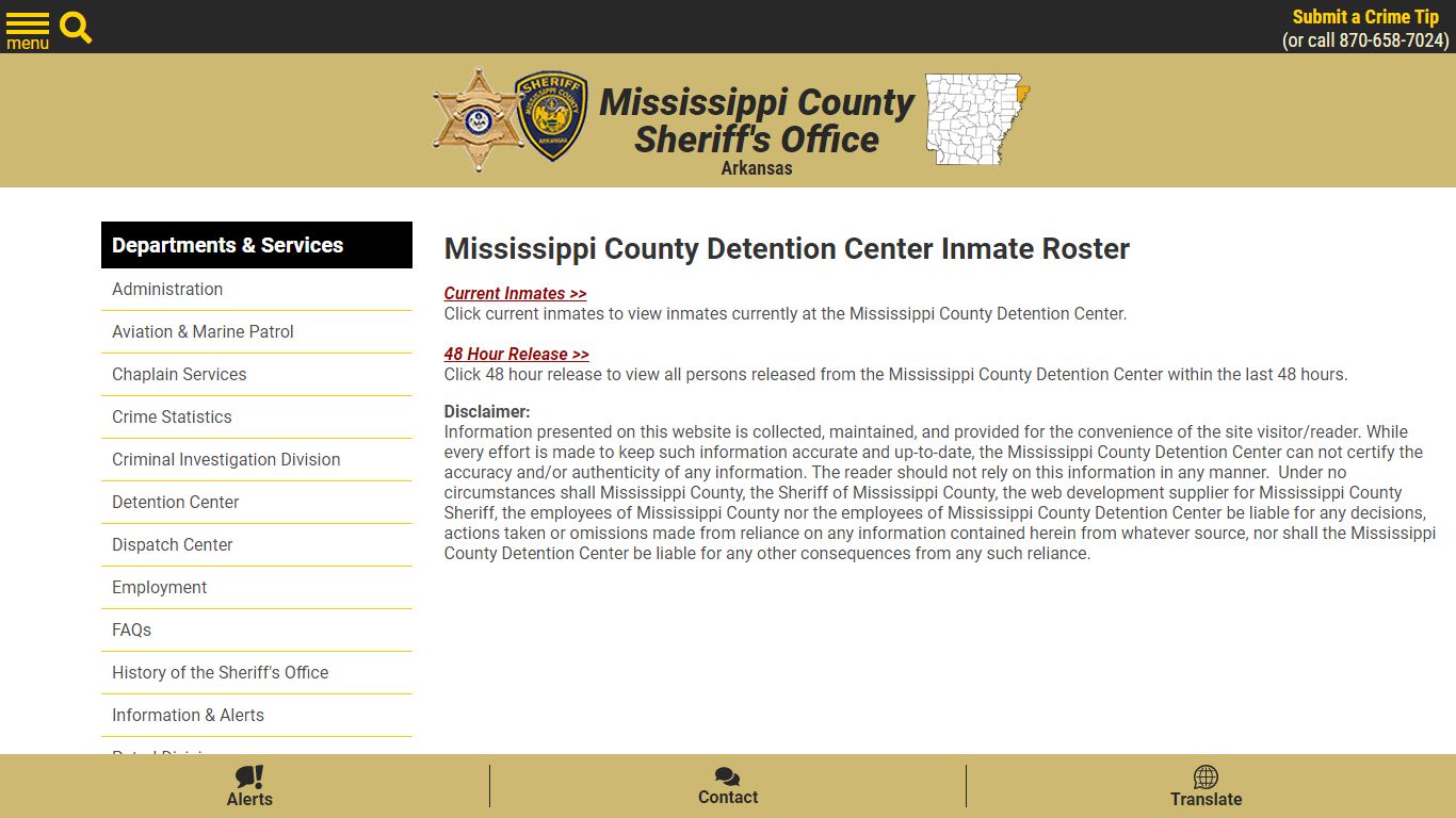 Roster Choose - Mississippi County AR Sheriff