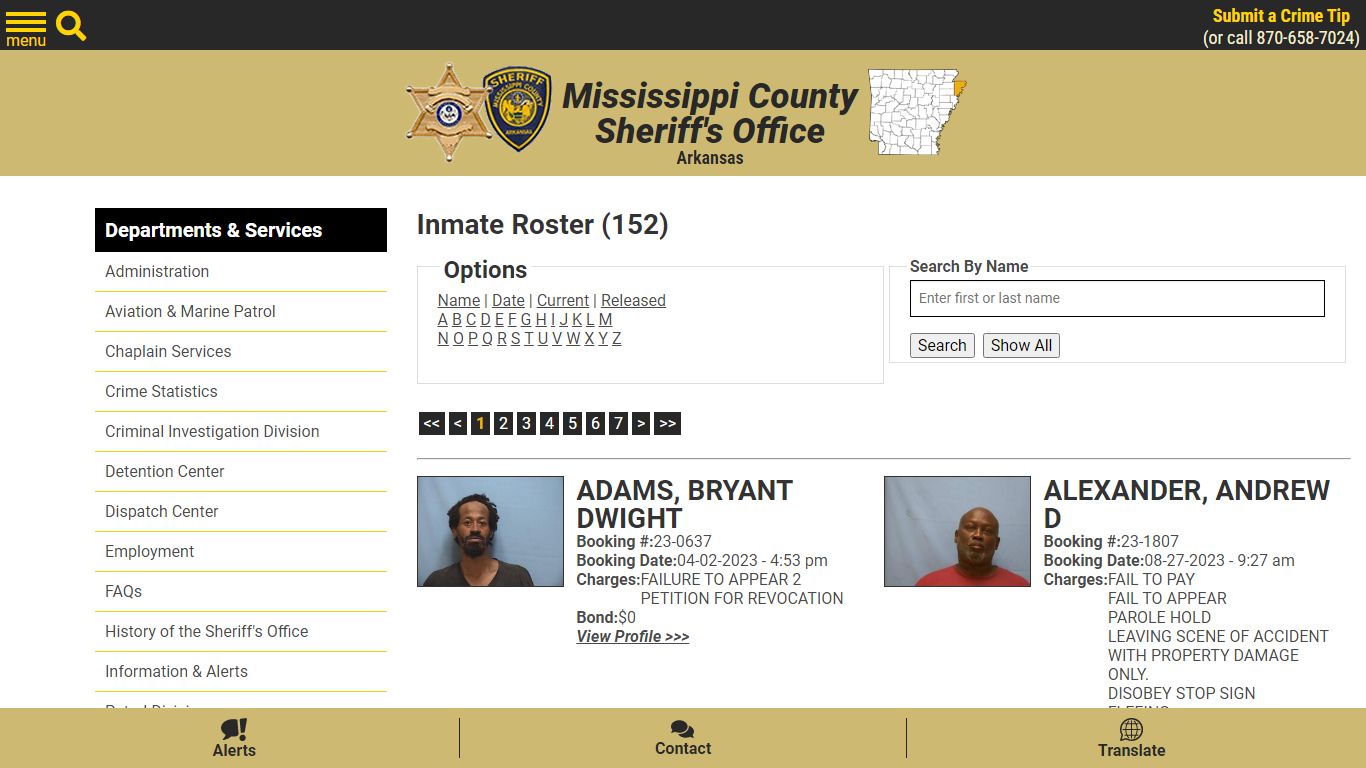 Inmate Roster - Current Inmates - Mississippi County AR Sheriff