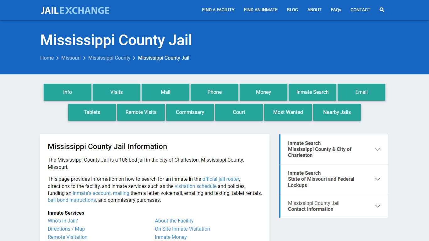 Mississippi County Jail, MO Inmate Search, Information