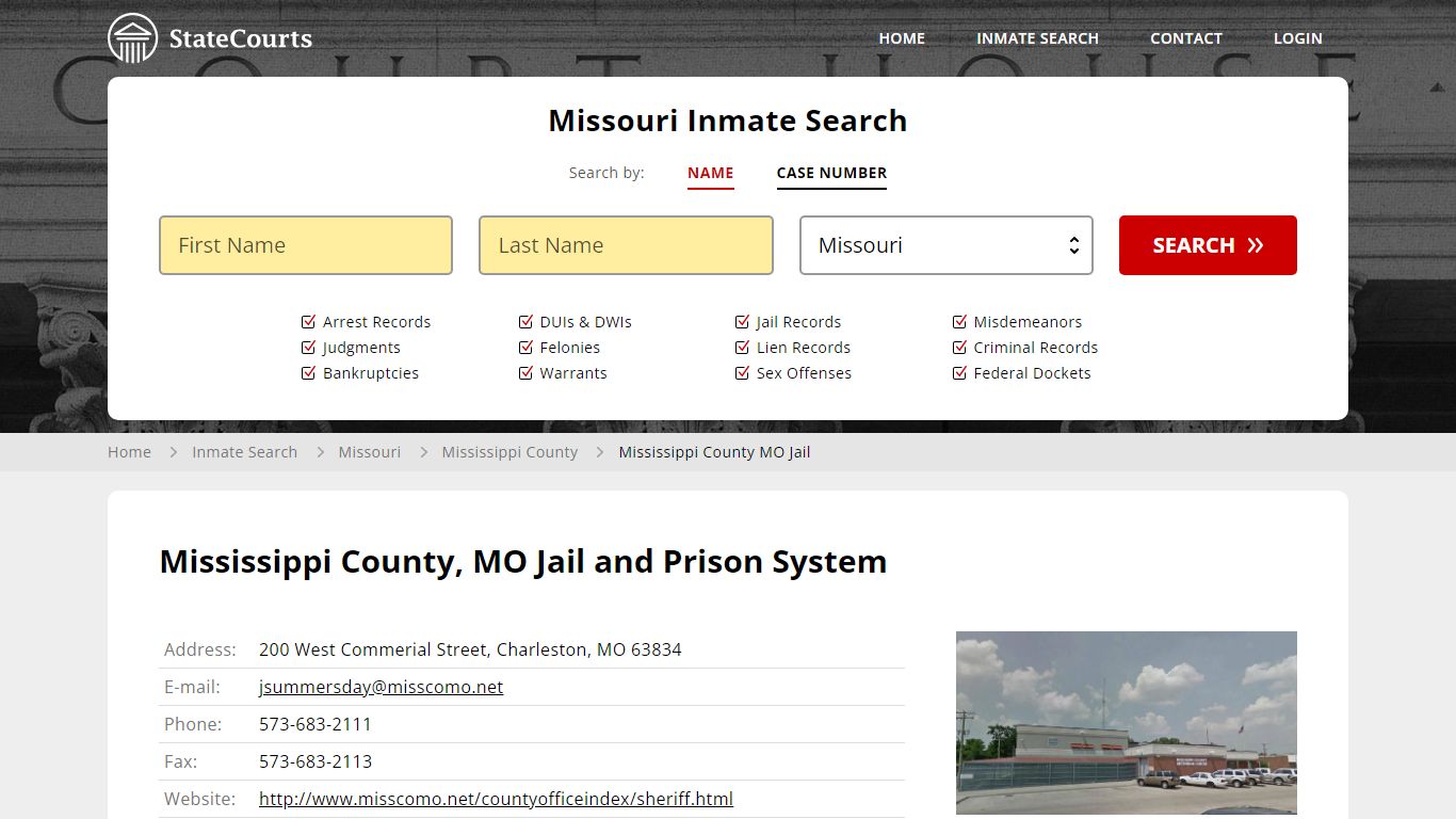 Mississippi County MO Jail Inmate Records Search, Missouri - StateCourts