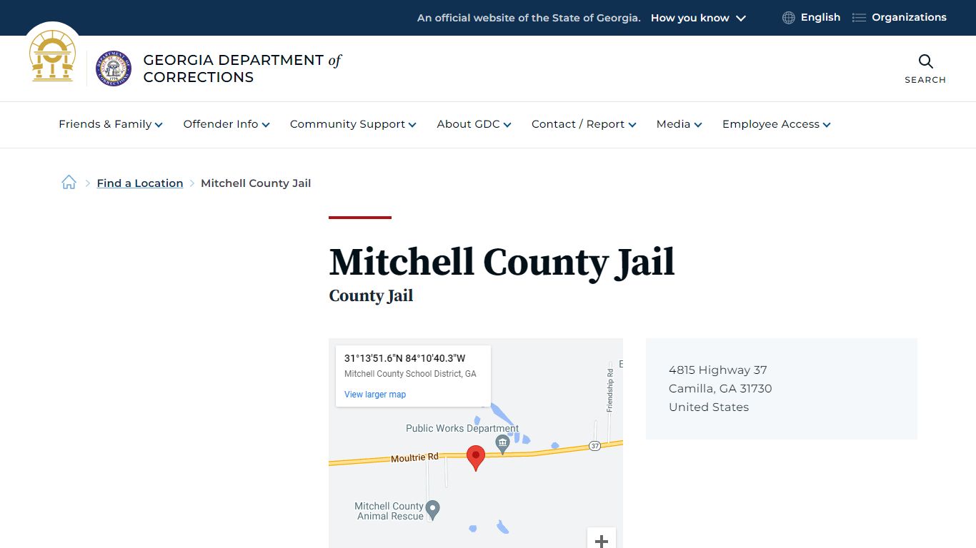 Mitchell County Jail | Georgia Department of Corrections