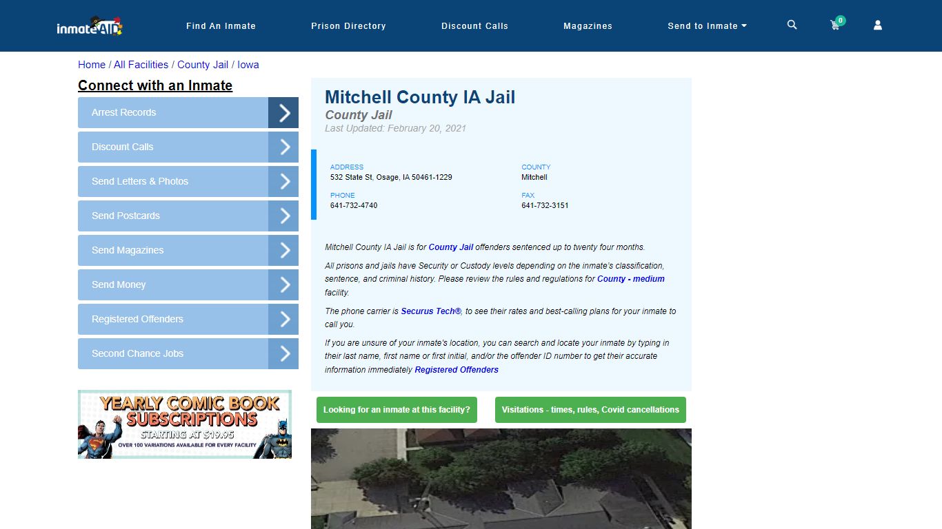 Mitchell County IA Jail - Inmate Locator - Osage, IA