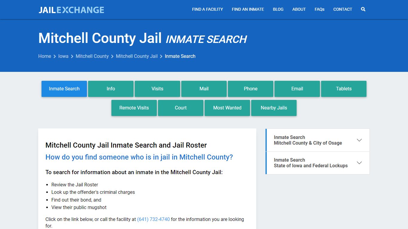 Inmate Search: Roster & Mugshots - Mitchell County Jail, IA