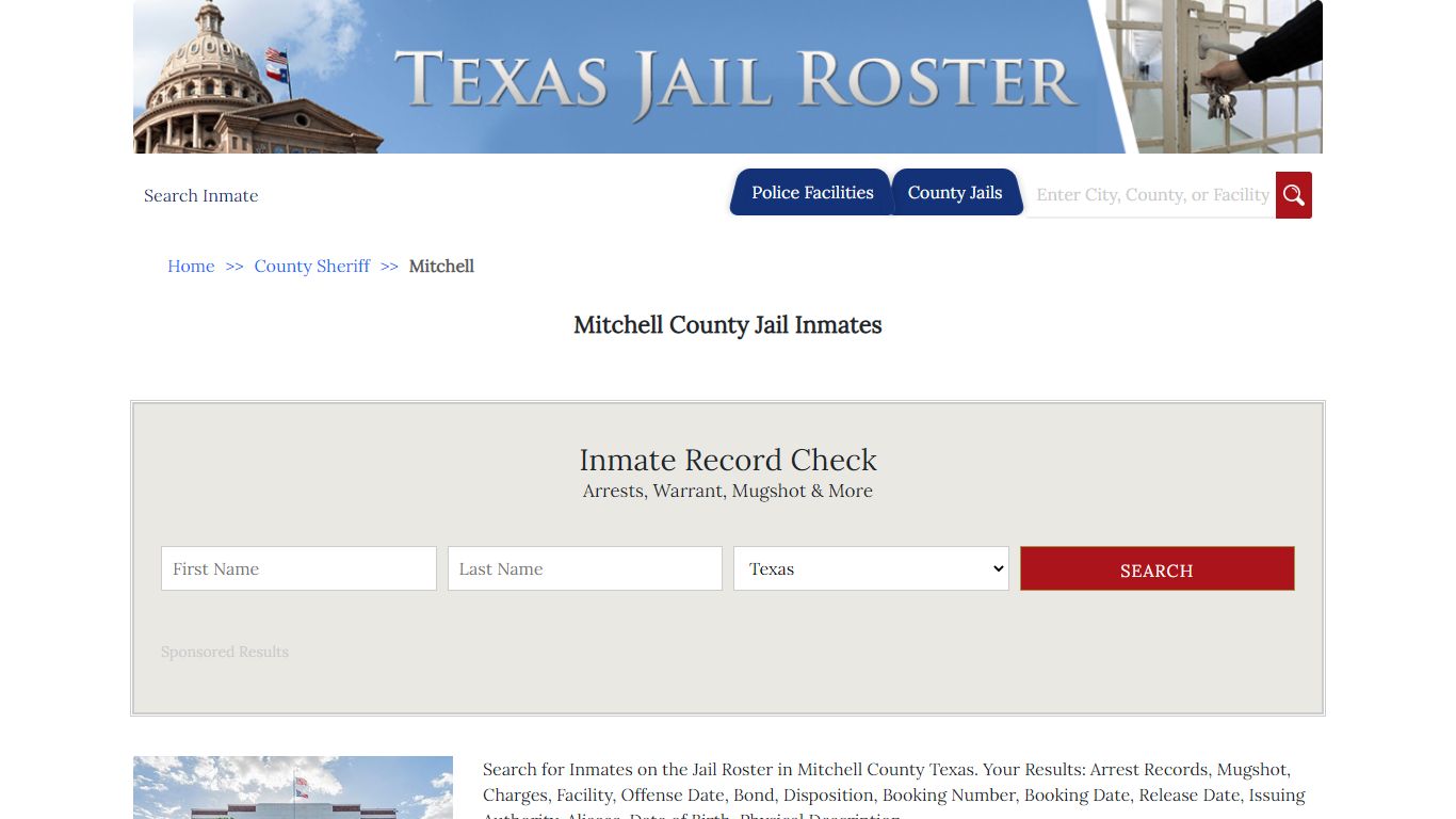 Mitchell County Jail Inmates | Jail Roster Search