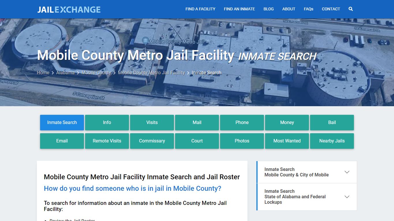 Mobile County Metro Jail Facility Inmate Search - Jail Exchange