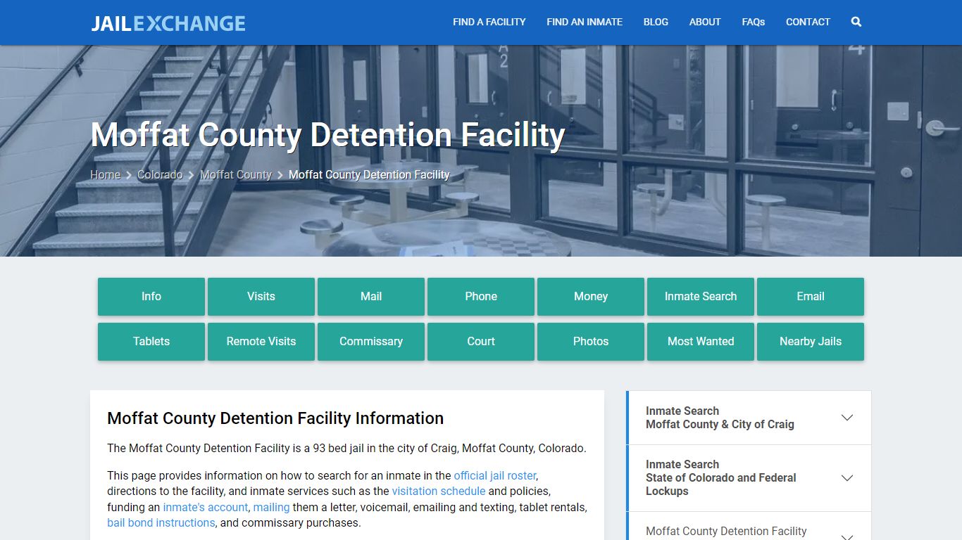 Moffat County Detention Facility, CO Inmate Search, Information