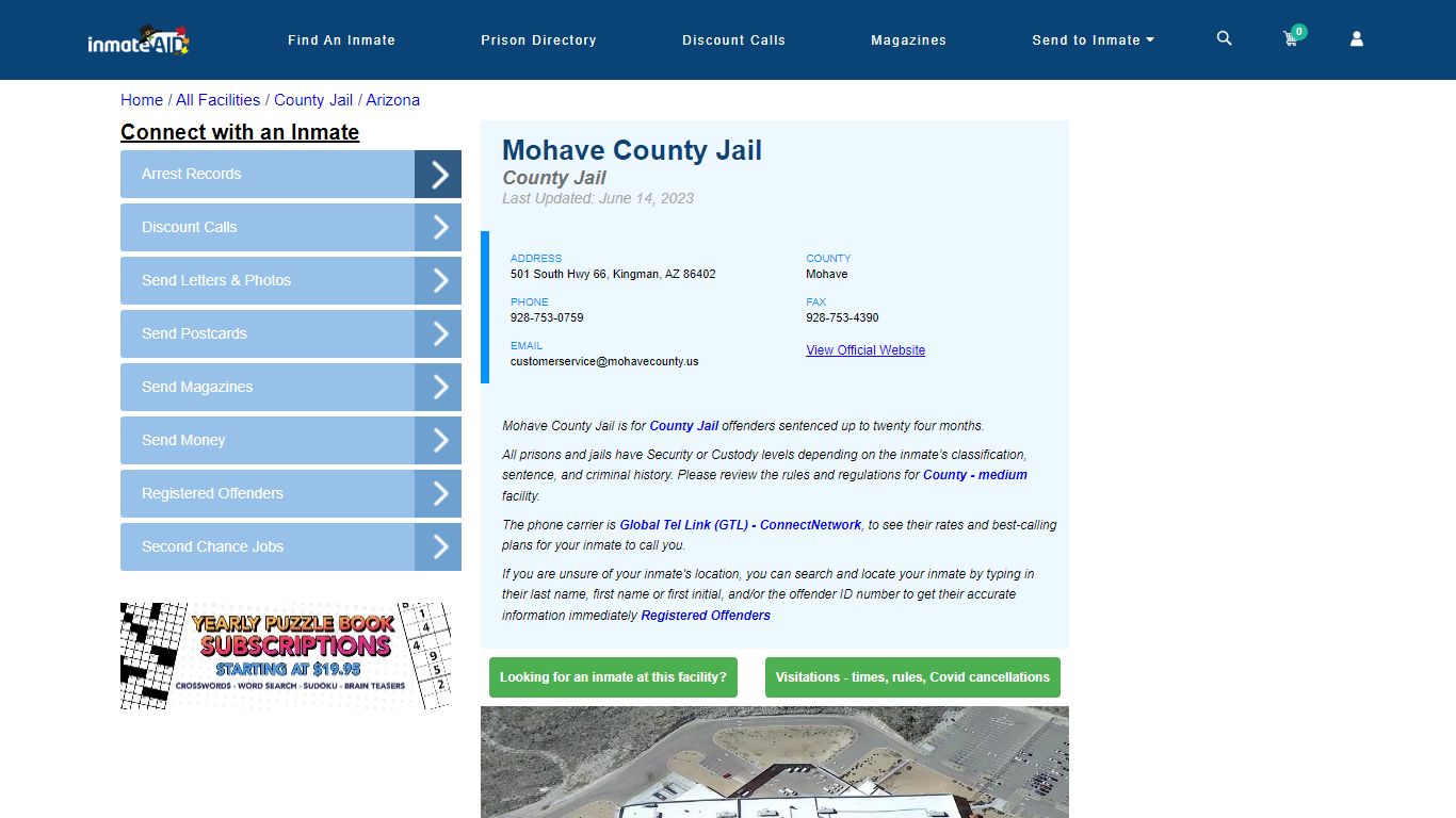 Mohave County Jail - Inmate Locator - Kingman, AZ