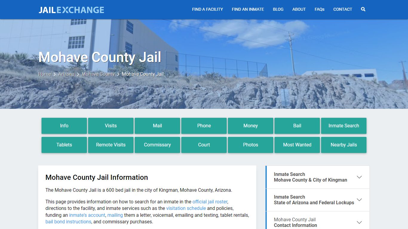 Mohave County Jail, AZ Inmate Search, Information
