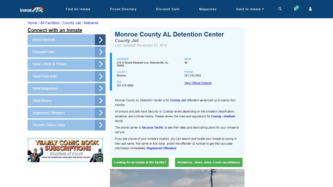 Monroe County AL Detention Center - Inmate Locator - Monroeville, AL