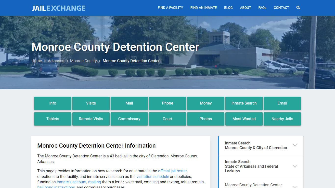 Monroe County Detention Center, AR Inmate Search, Information