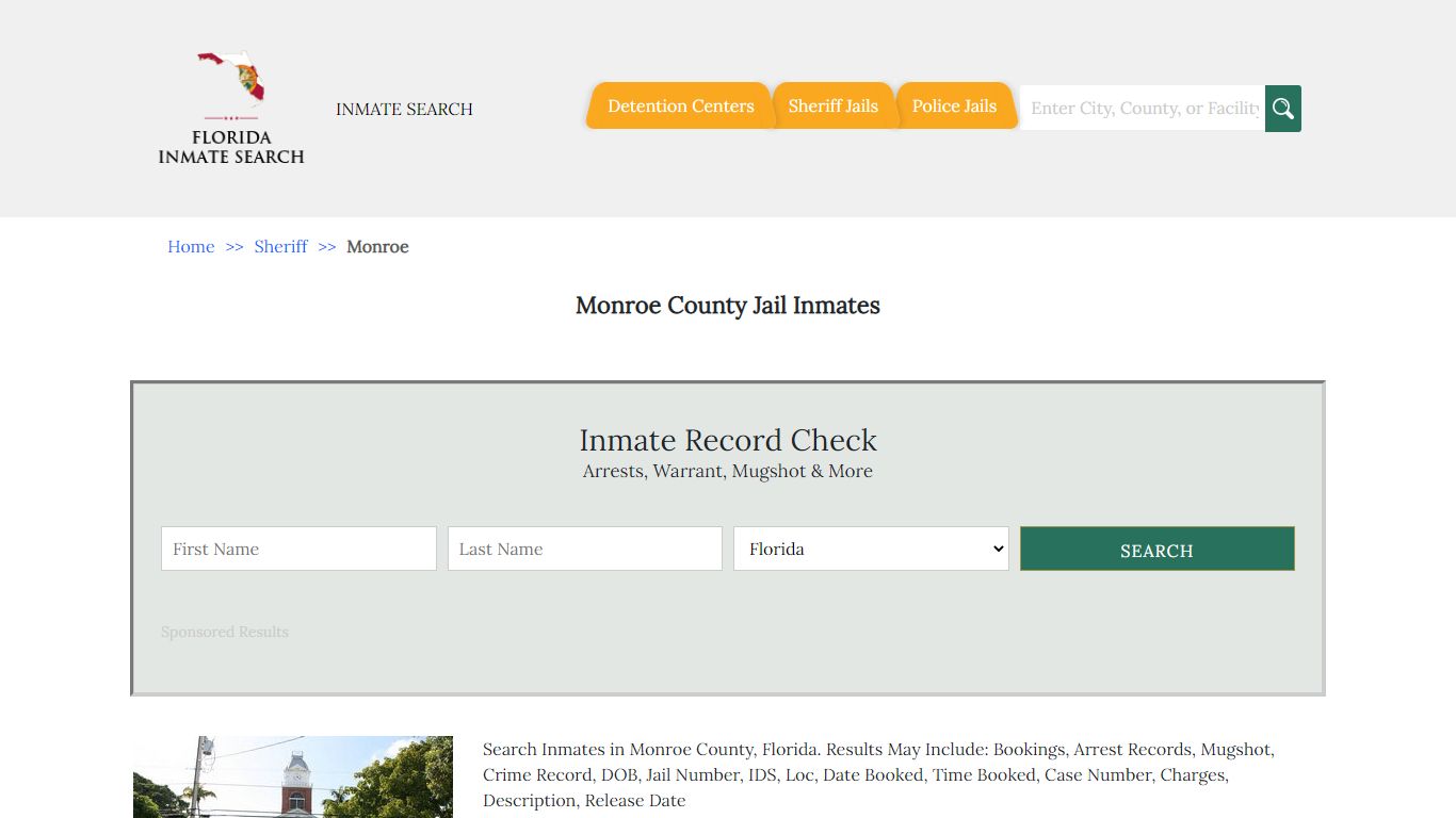 Monroe County Jail Inmates | Florida Inmate Search