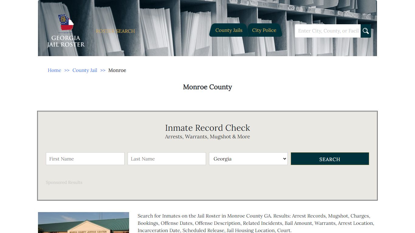 Monroe County | Georgia Jail Inmate Search