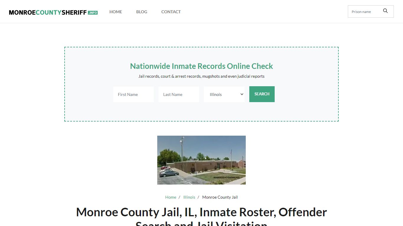 Monroe County Jail, IL, Inmate Roster, Offender Search, Visitation