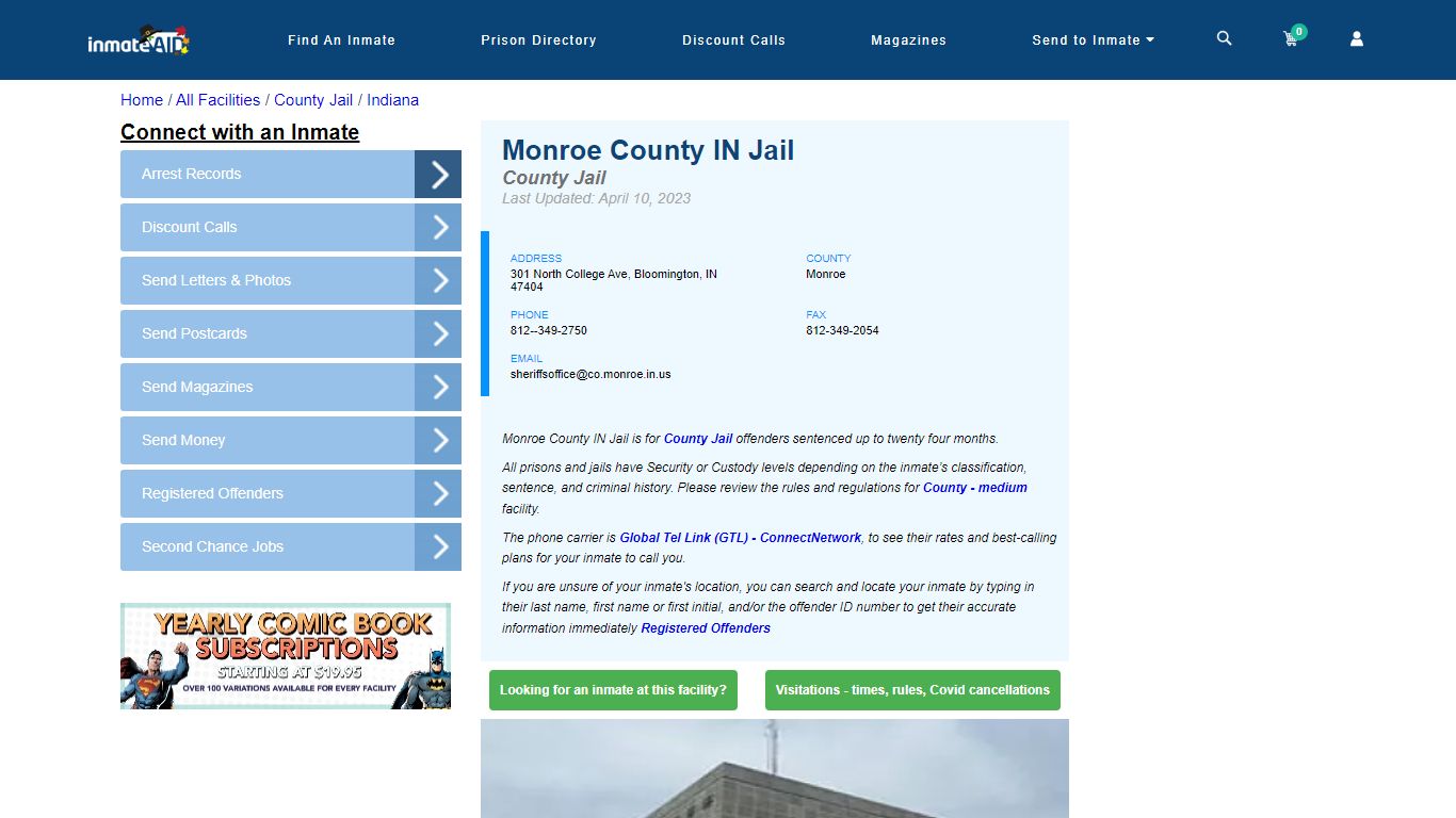 Monroe County IN Jail - Inmate Locator - Bloomington, IN