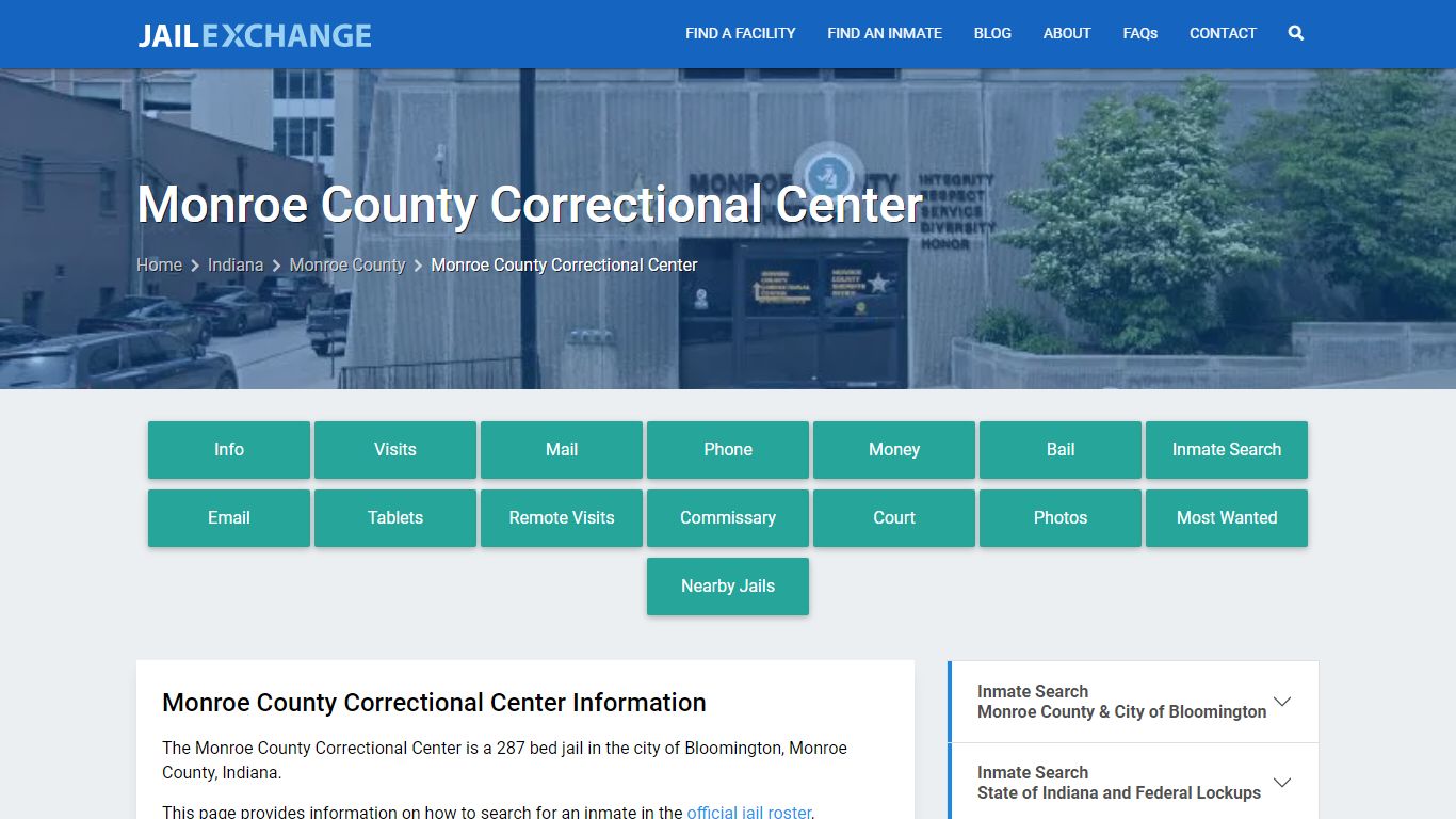 Monroe County Jail, IN Inmate Search, Information