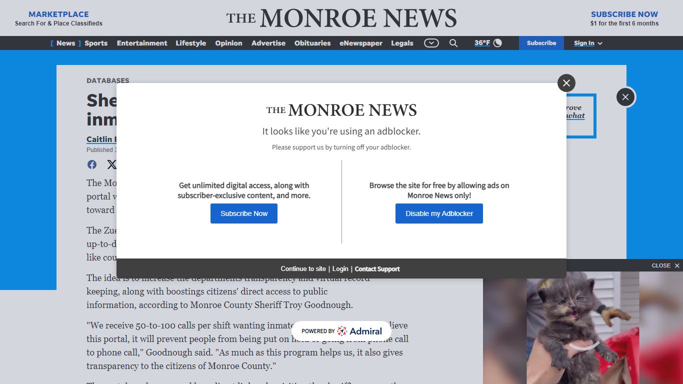 Sheriff's office launches new online inmate portal - Monroe News