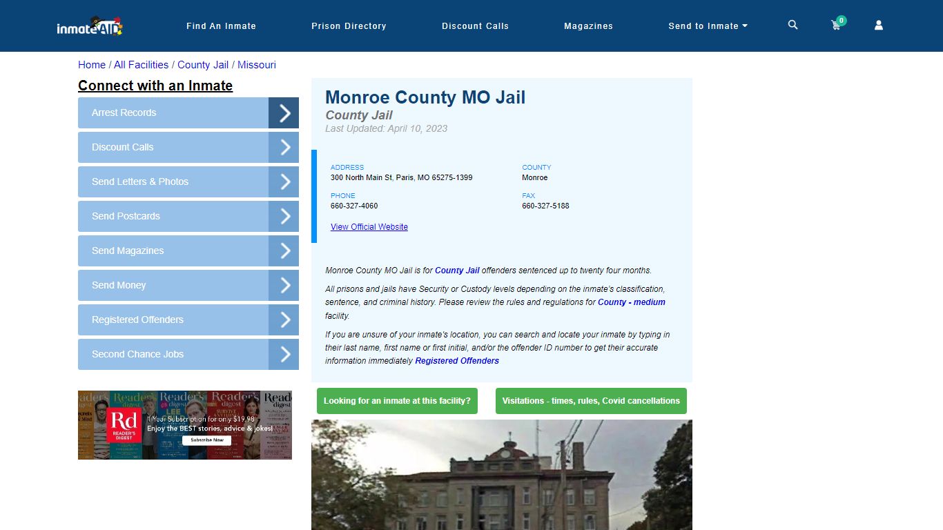Monroe County MO Jail - Inmate Locator - Paris, MO