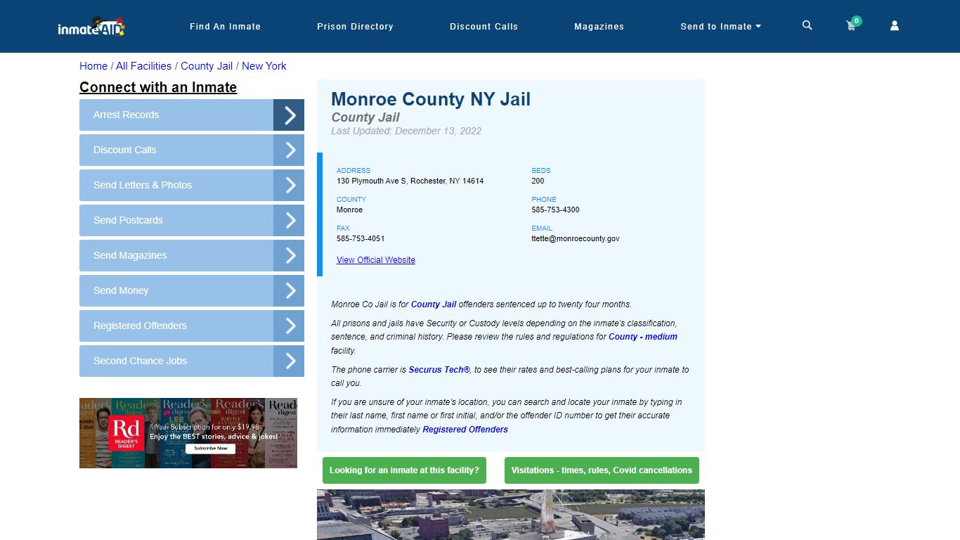Monroe County NY Jail - Inmate Locator - Rochester, NY