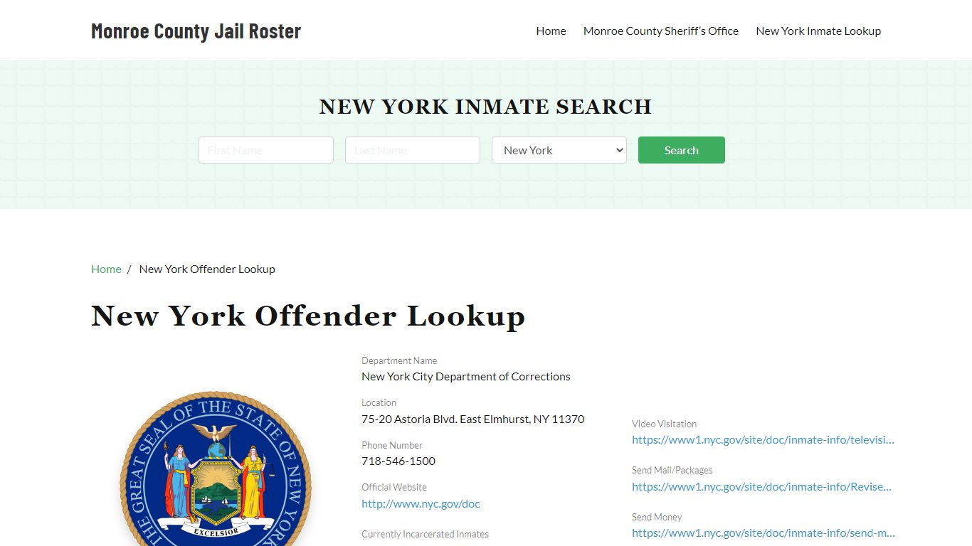 New York Inmate Search, Jail Rosters - Monroe County Jail