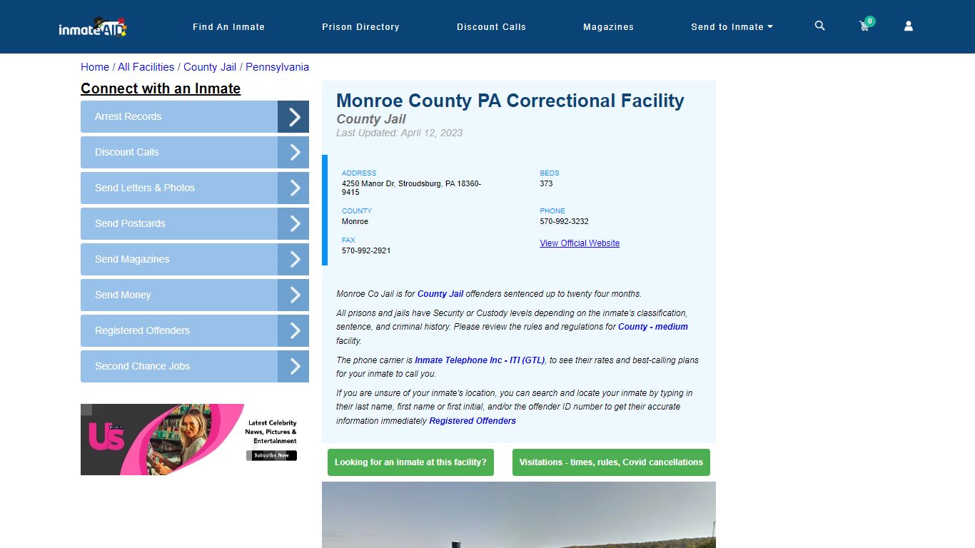 Monroe County PA Correctional Facility - Inmate Locator - Stroudsburg, PA