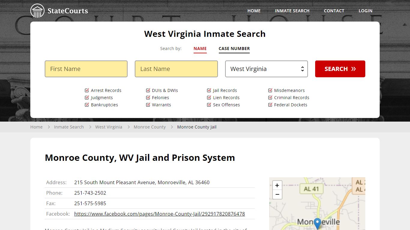 Monroe County Jail Inmate Records Search, West Virginia - StateCourts