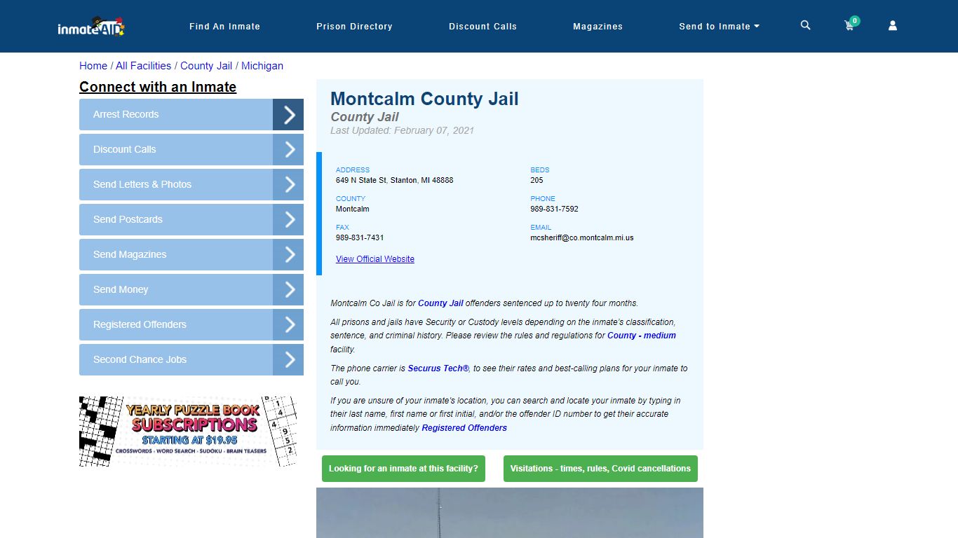 Montcalm County Jail - Inmate Locator - Stanton, MI