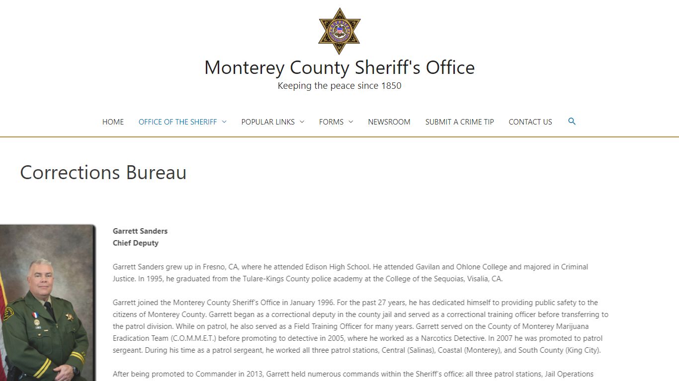Corrections Bureau – Monterey County Sheriff's Office