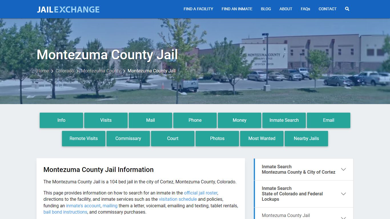 Montezuma County Jail, CO Inmate Search, Information
