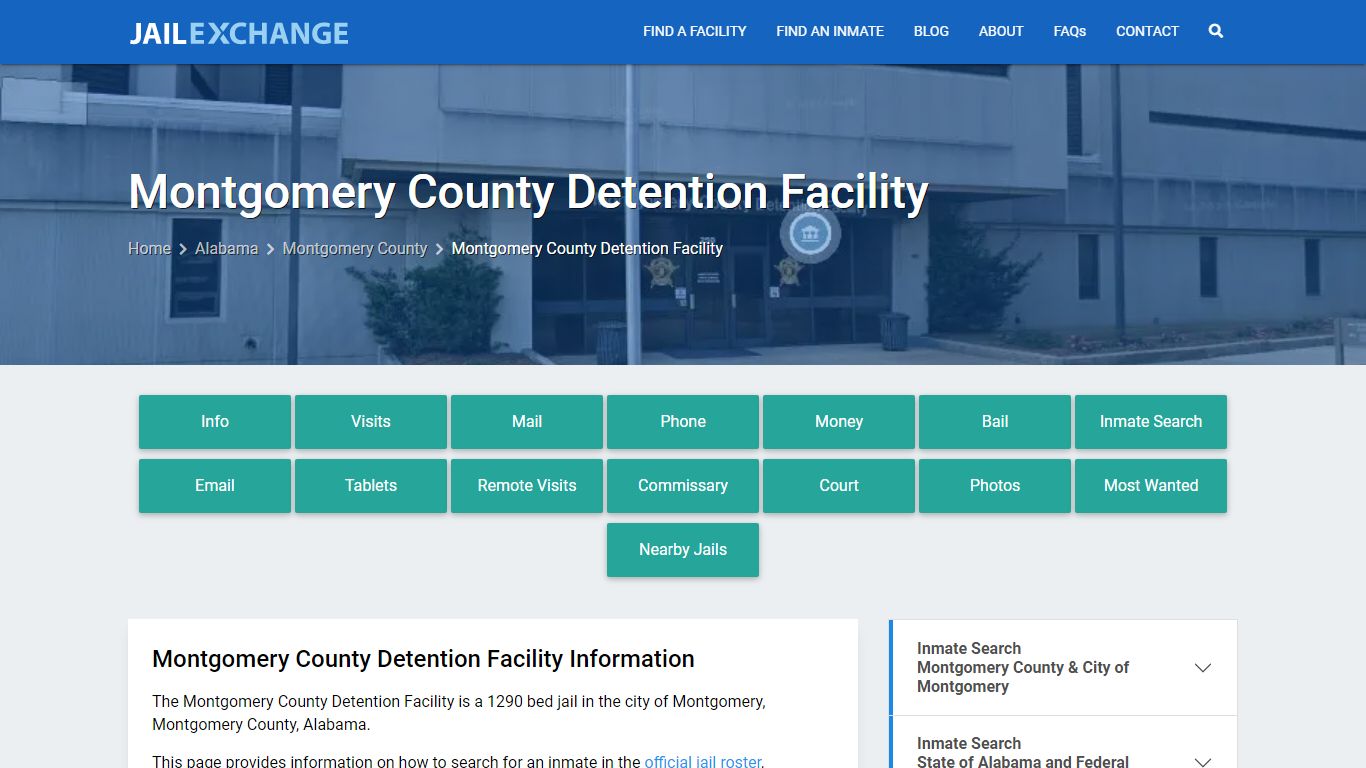 Montgomery County Detention Facility, AL Inmate Search, Information