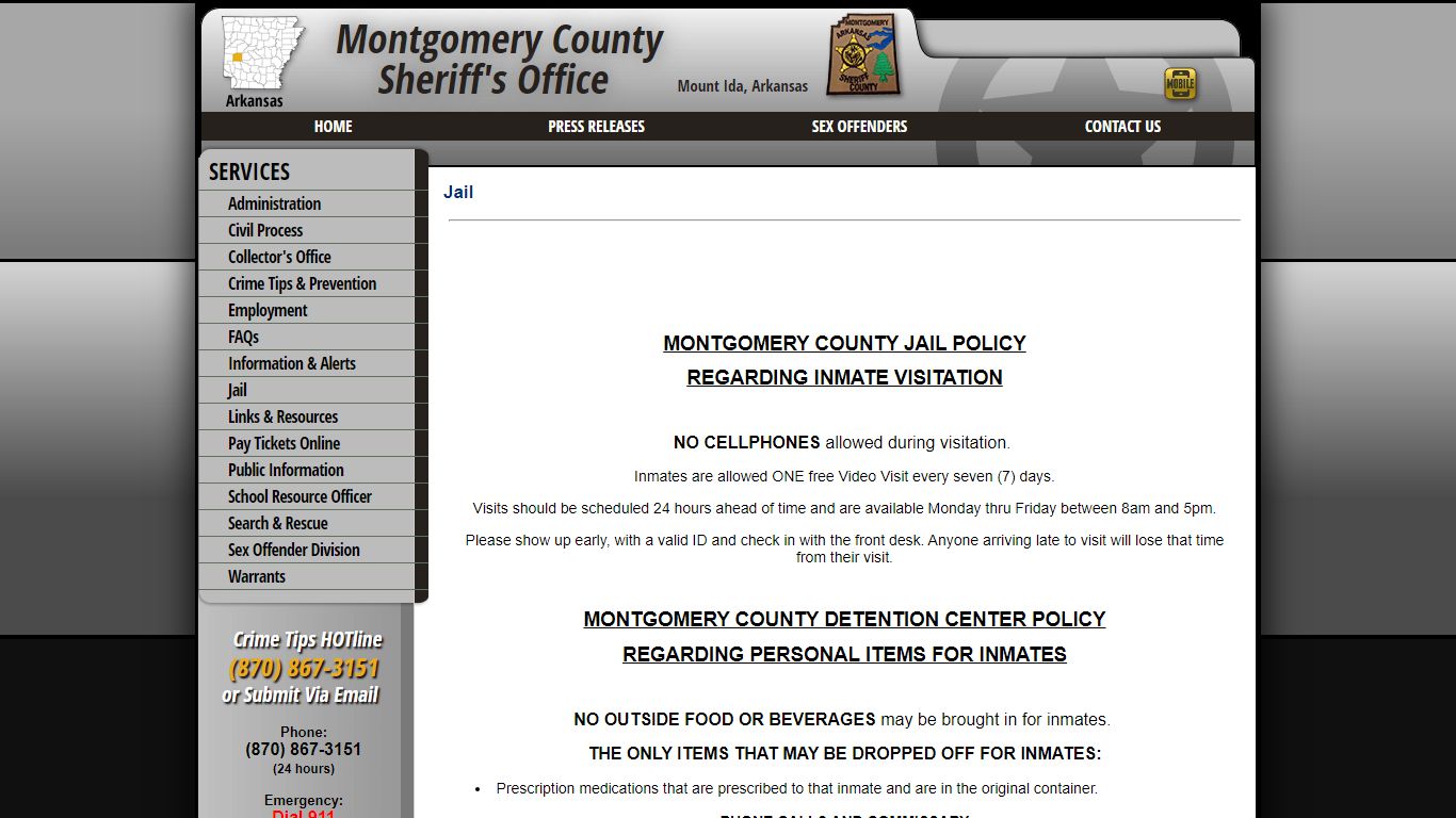 Jail - Montgomery County AR Sheriff
