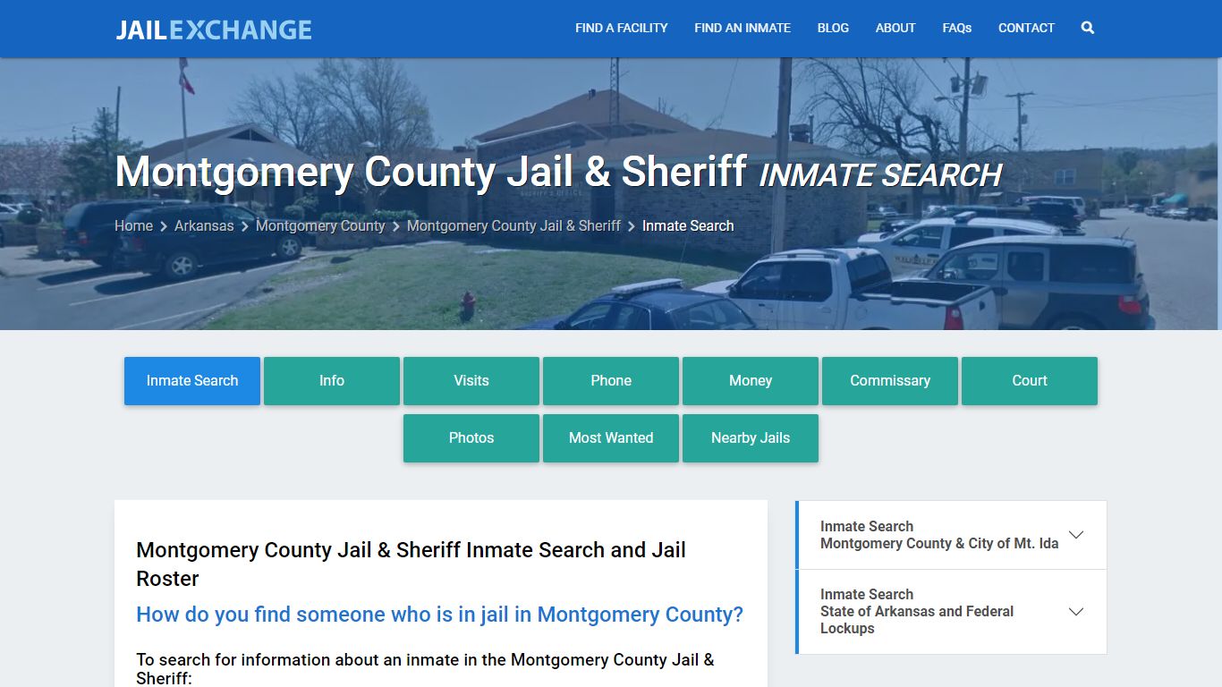 Montgomery County Jail & Sheriff Inmate Search - Jail Exchange
