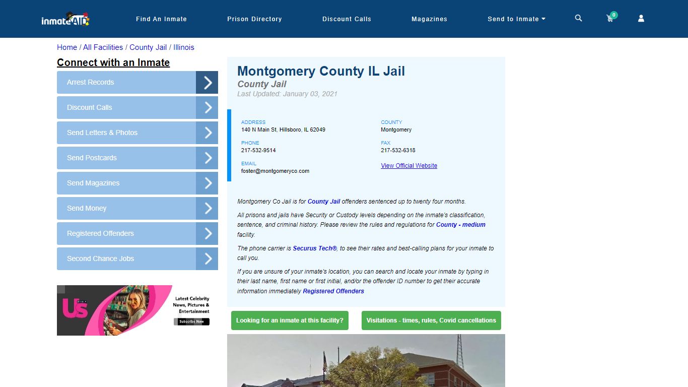Montgomery County IL Jail - Inmate Locator - Hillsboro, IL