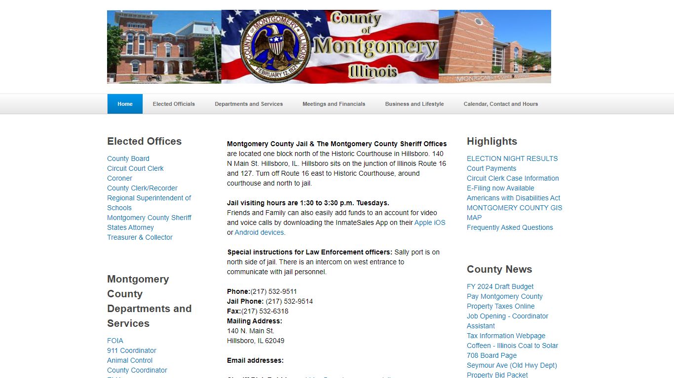 Sheriff & Jail Contact Information - Montgomery Co