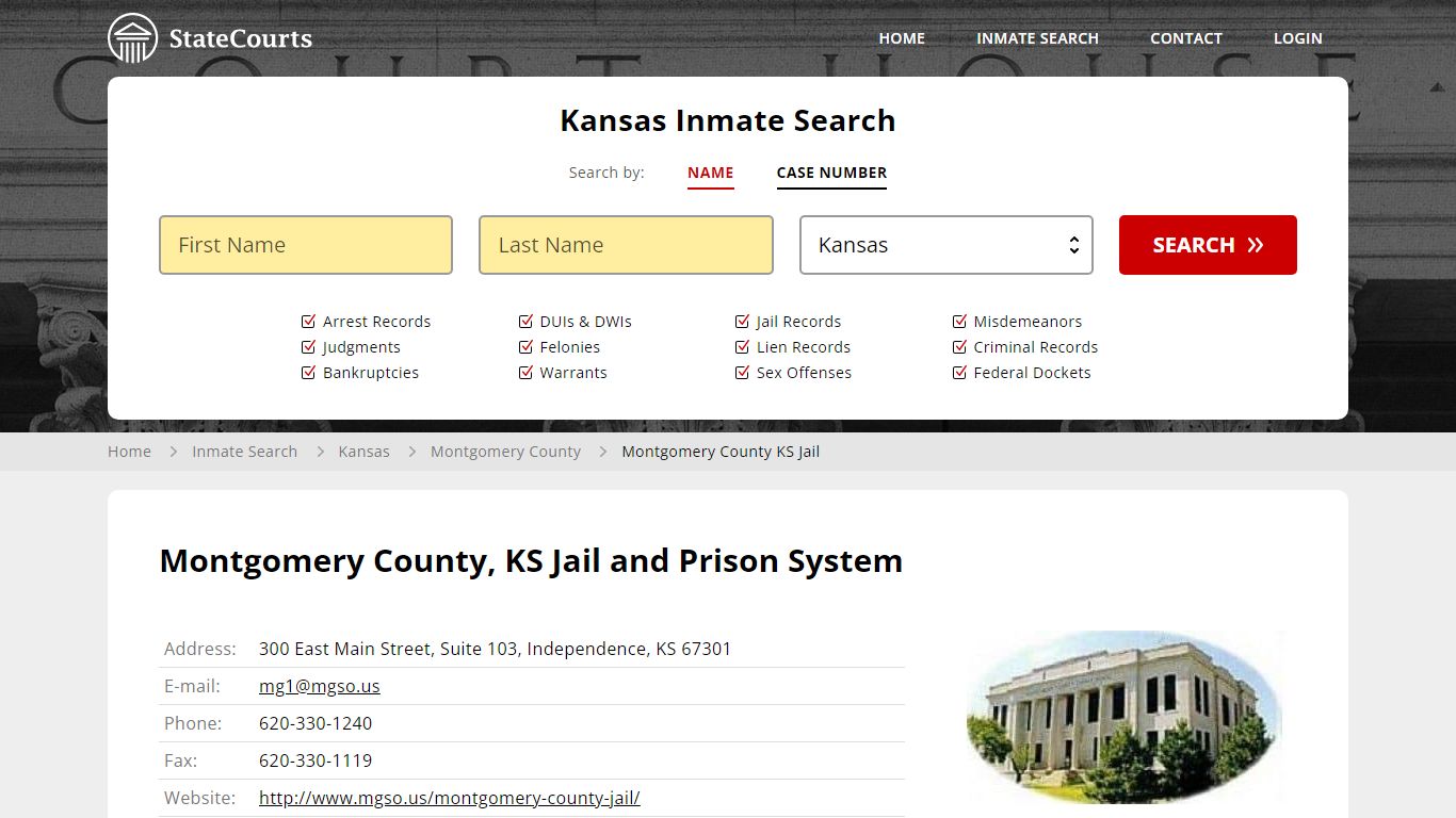 Montgomery County KS Jail Inmate Records Search, Kansas - StateCourts