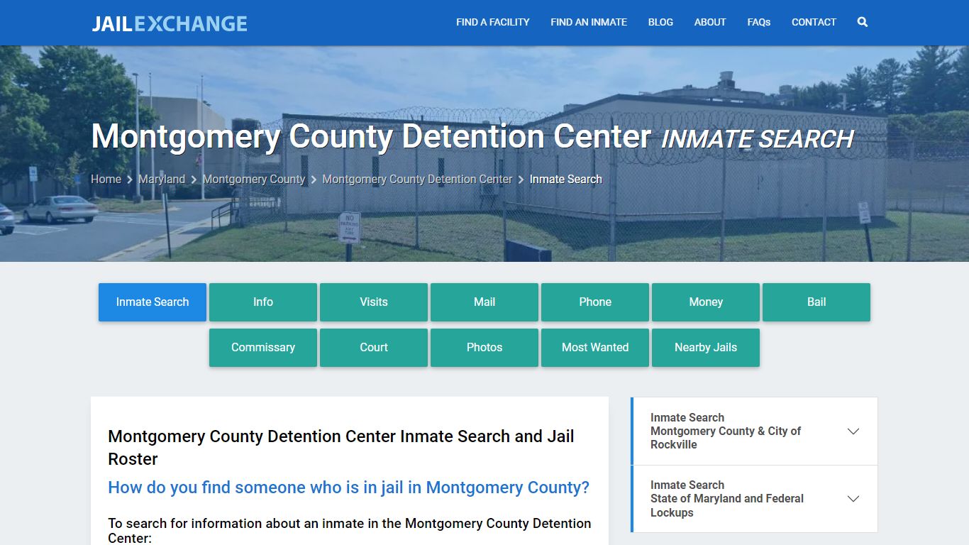 Montgomery County Detention Center Inmate Search - Jail Exchange