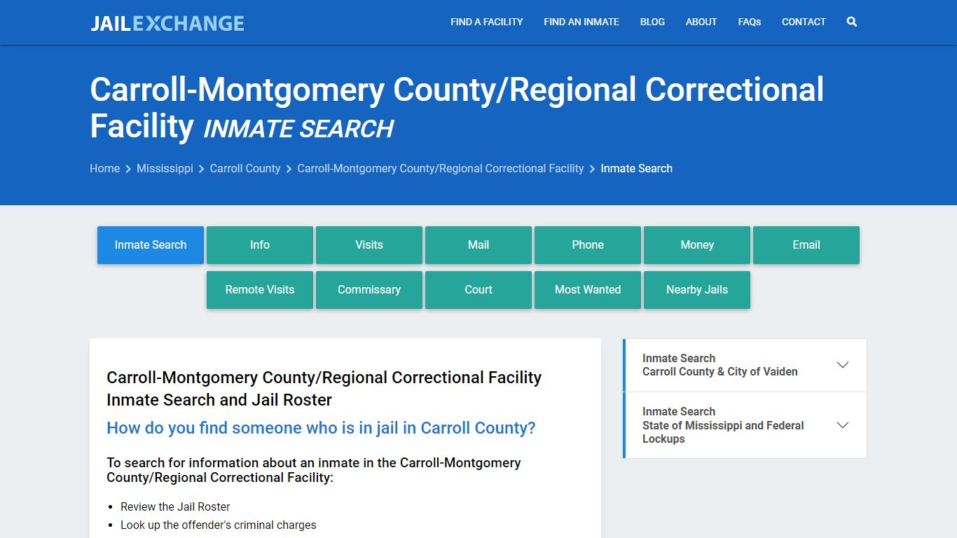 Inmate Search: Roster & Mugshots - Carroll-Montgomery County/Regional ...