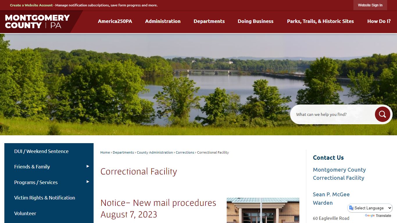 Correctional Facility | Montgomery County, PA - Official Website