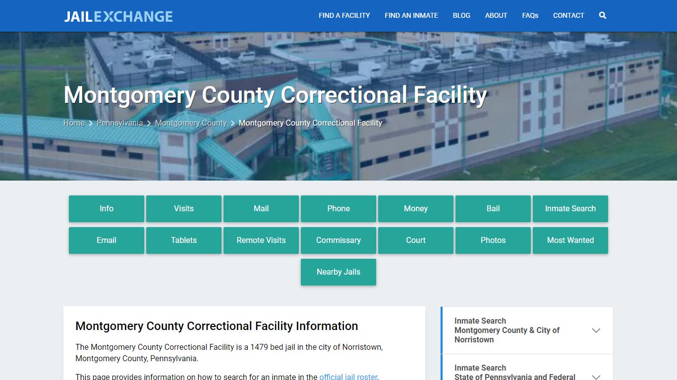 Montgomery County Correctional Facility, PA Inmate Search, Information