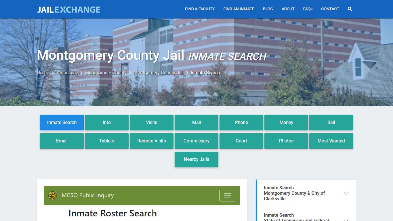 Inmate Search: Roster & Mugshots - Montgomery County Jail, TN