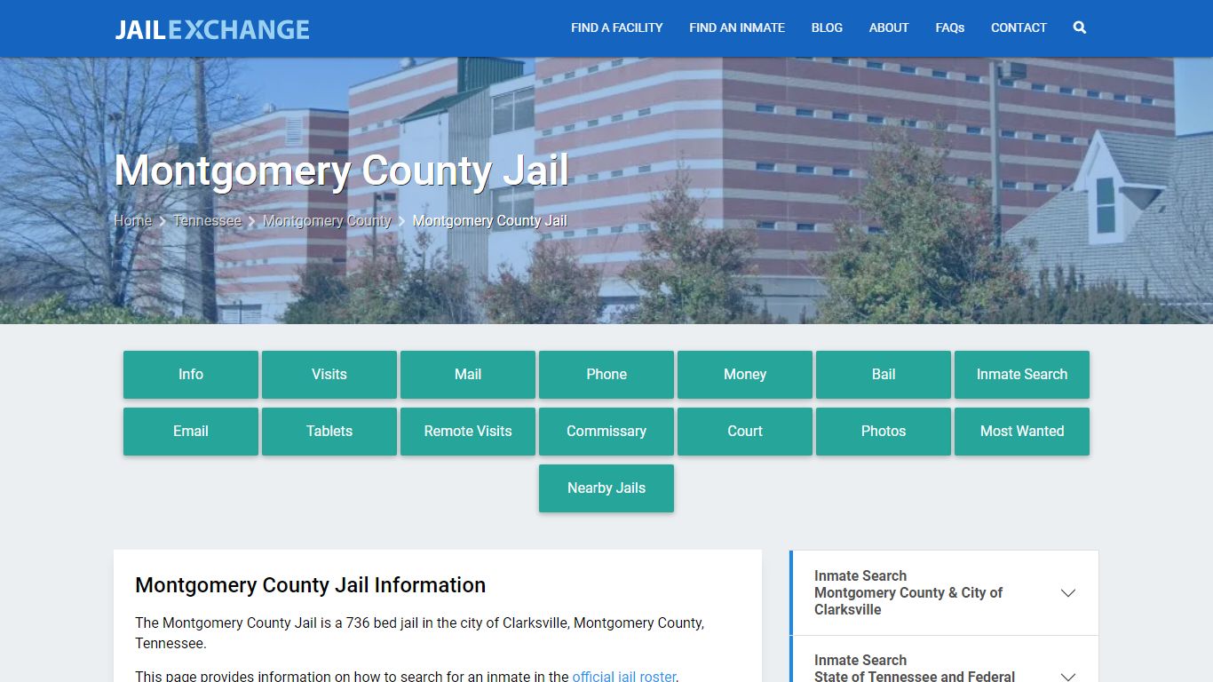 Montgomery County Jail, TN Inmate Search, Information