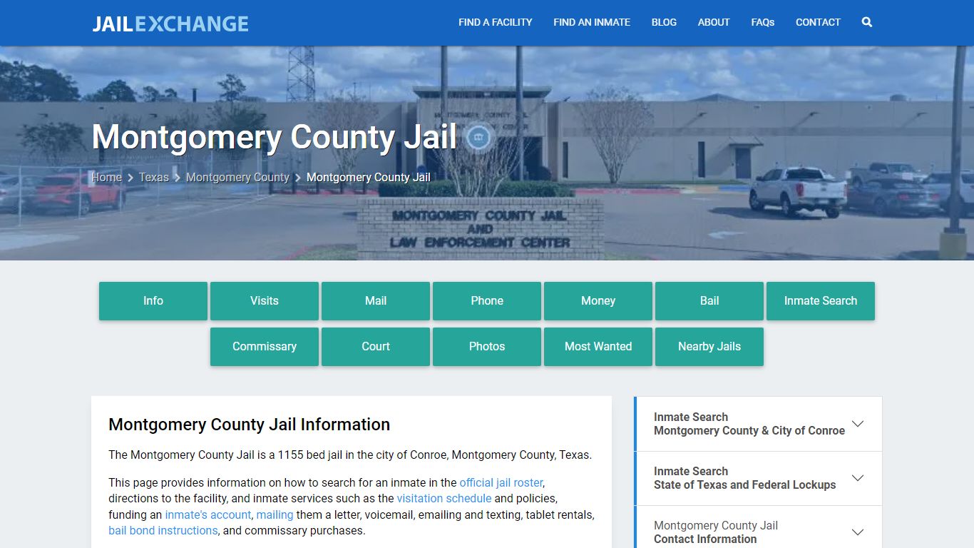 Montgomery County Jail, TX Inmate Search, Information