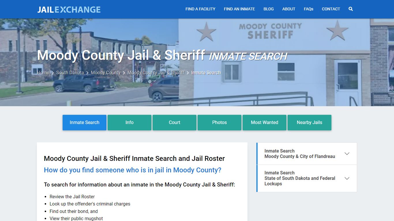 Moody County Jail & Sheriff Inmate Search - Jail Exchange