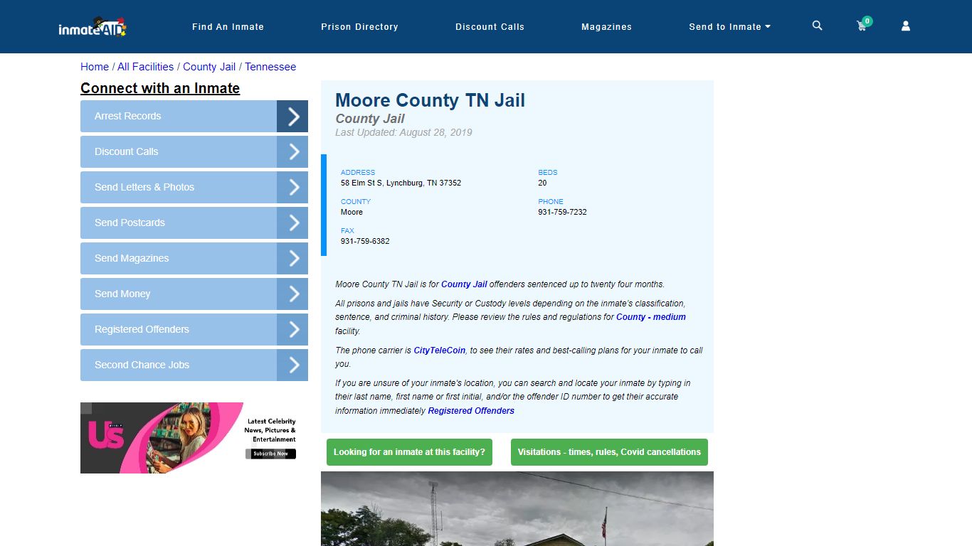 Moore County TN Jail - Inmate Locator - Lynchburg, TN