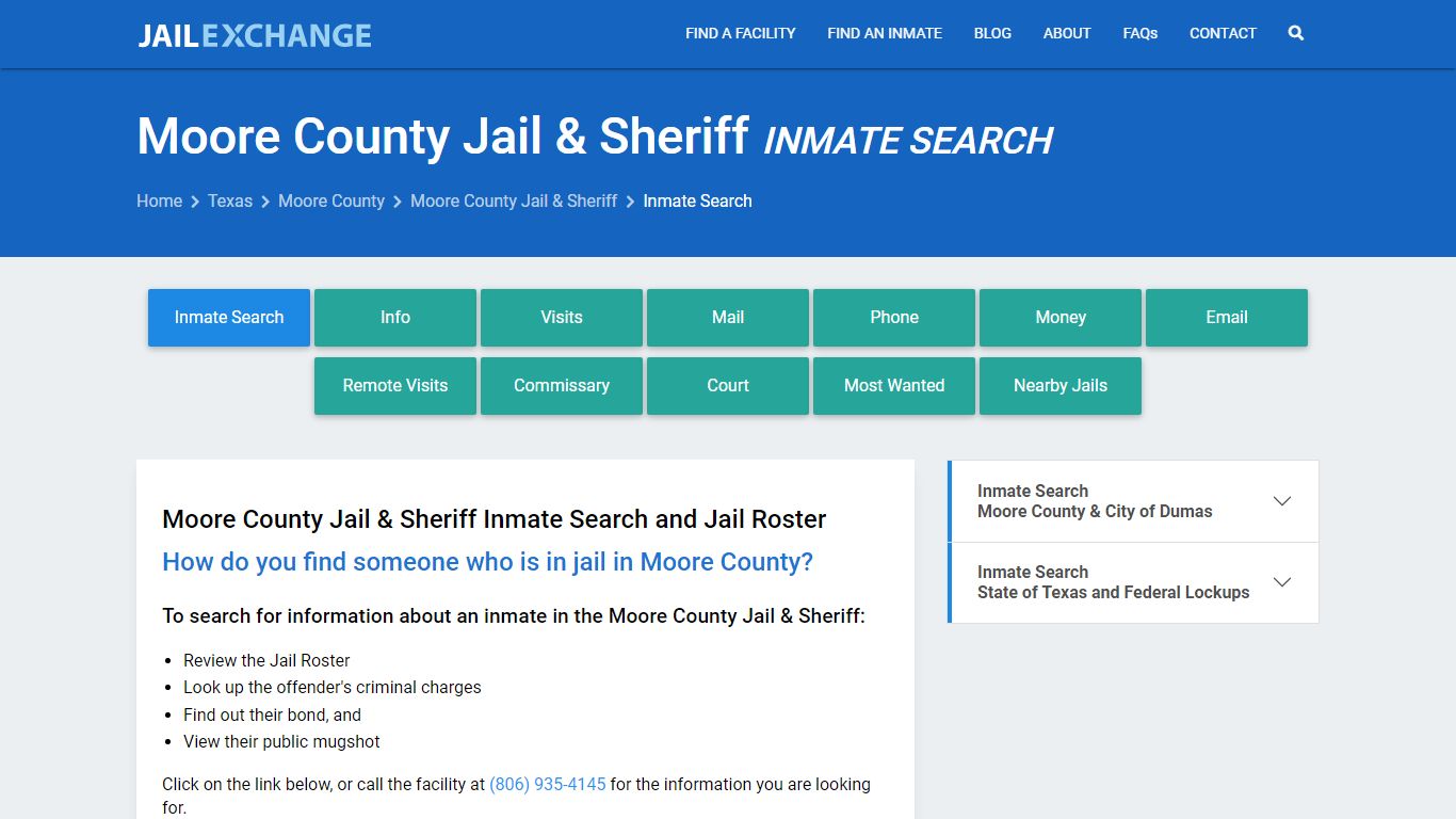 Moore County Jail & Sheriff Inmate Search - Jail Exchange