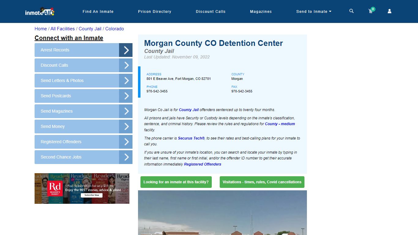 Morgan County CO Detention Center - Inmate Locator - Fort Morgan, CO