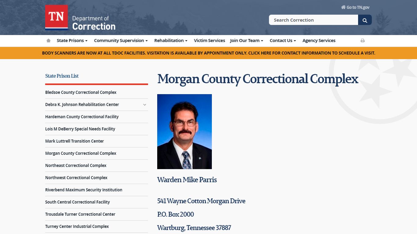 Morgan County Correctional Complex - Tennessee State Government