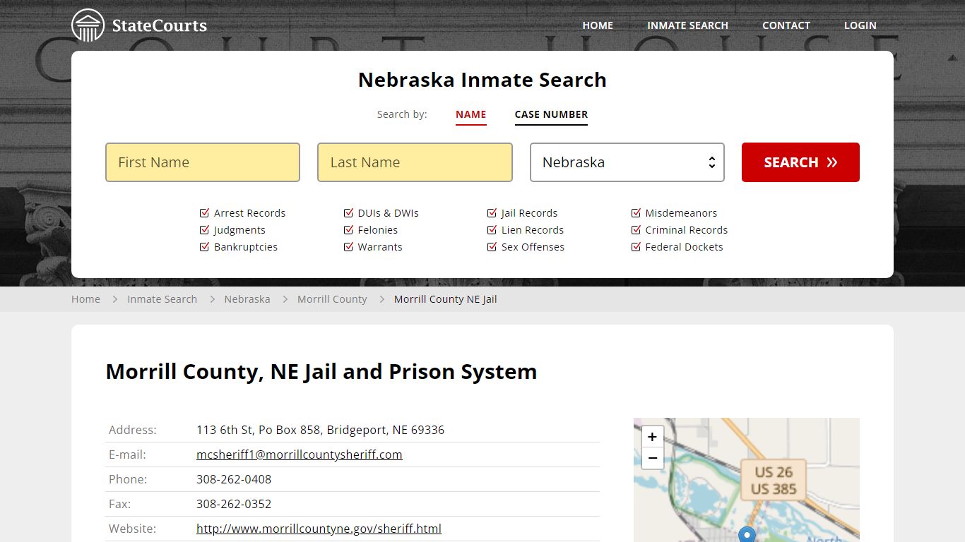Morrill County NE Jail Inmate Records Search, Nebraska - StateCourts