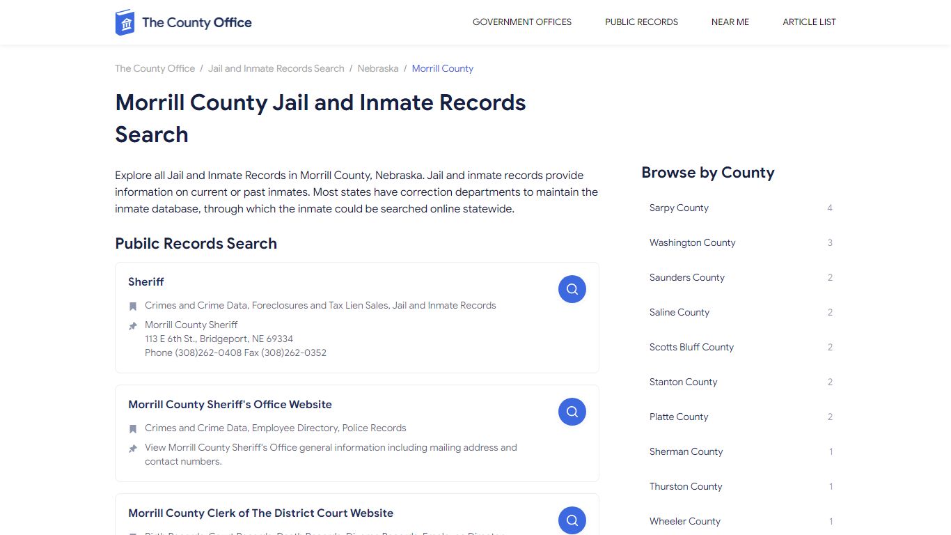 Morrill County Jail and Inmate Records Search